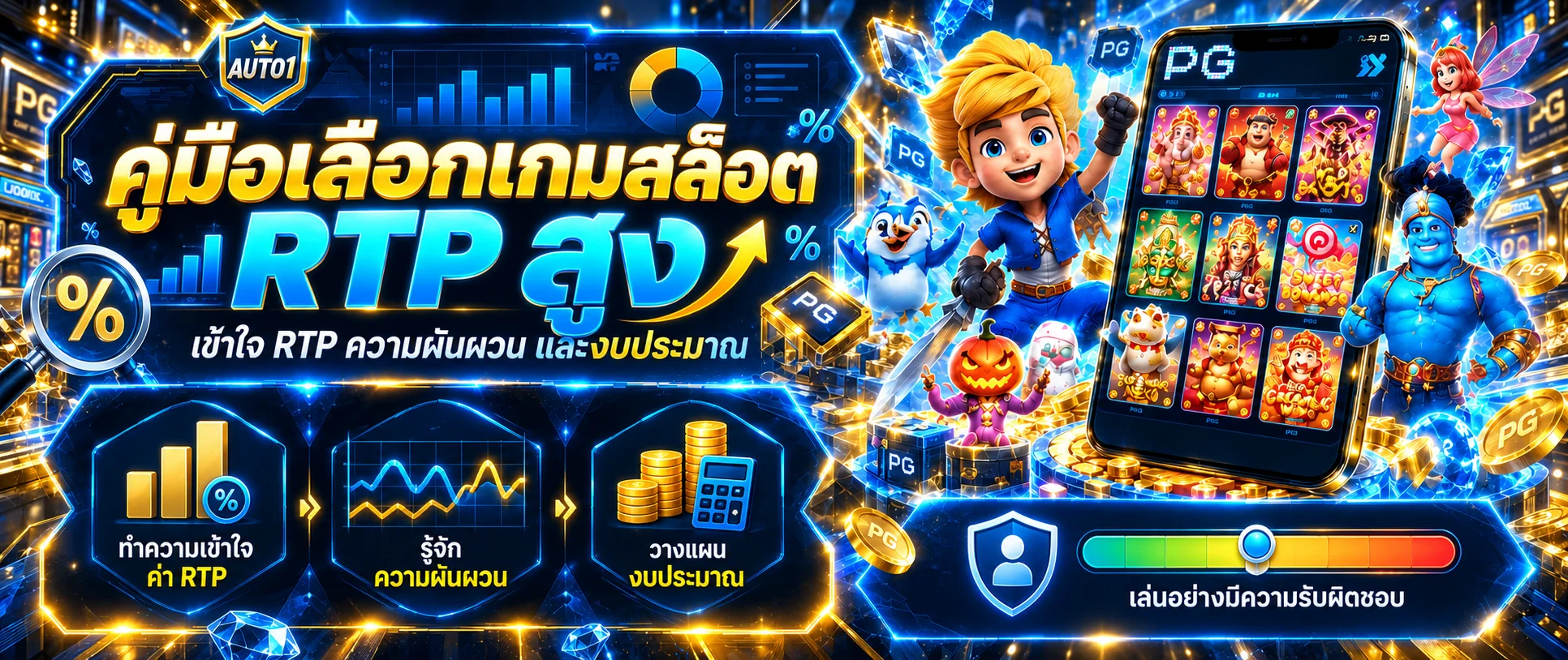 AUTO1 คู่มือเลือกเกมสล็อต RTP สูง เข้าใจความผันผวนและงบ